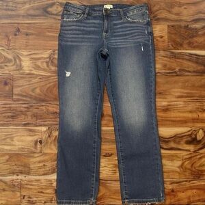 Maurices Medium Wash Straight-Leg Jeans with Distressed Details